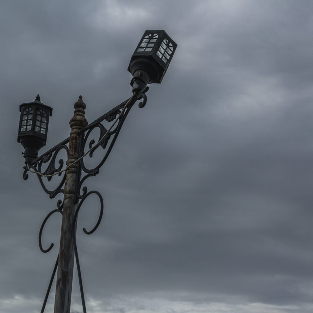 Old broken light post